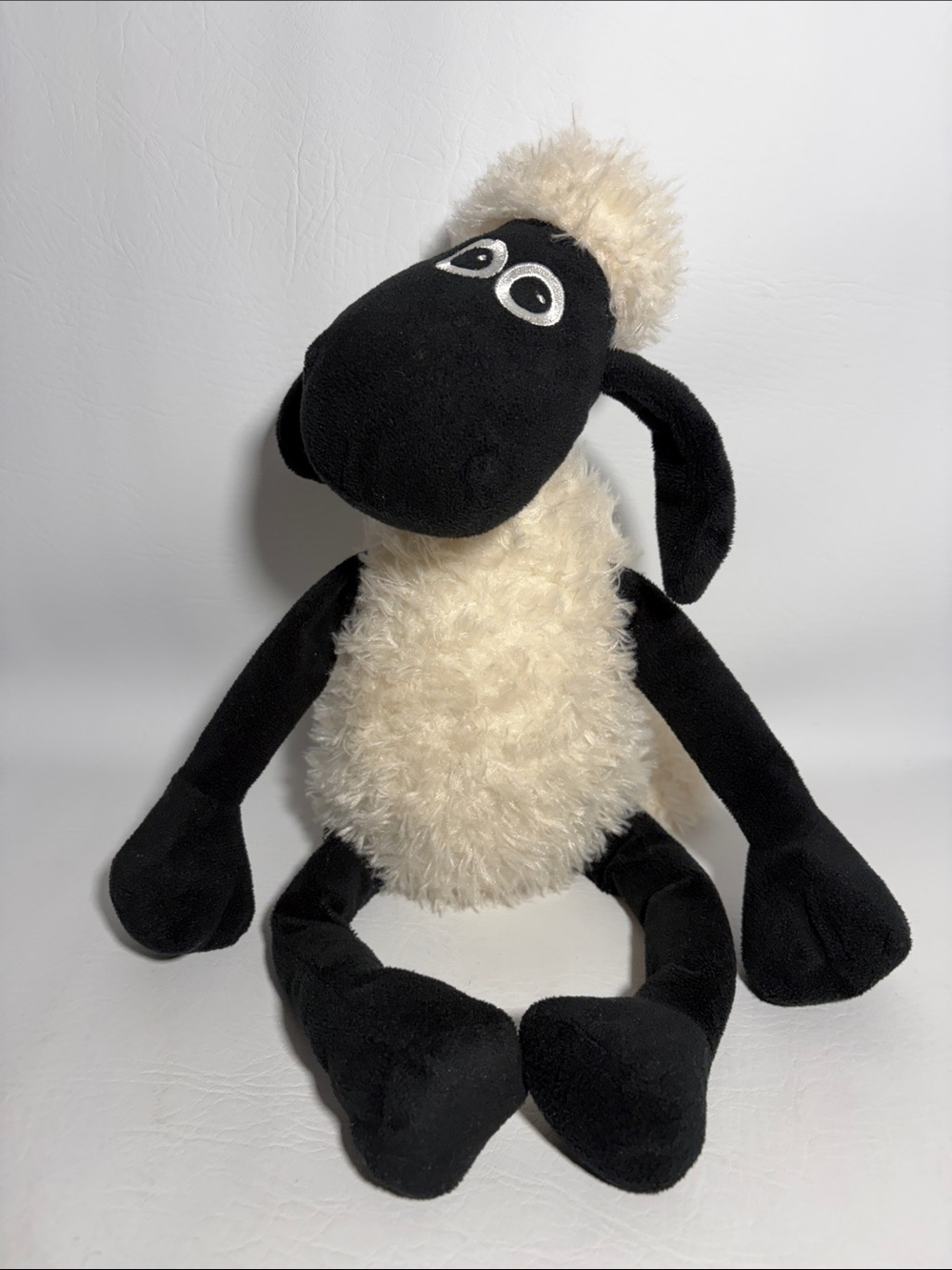 Shaun the Sheep Aardman 2013 Off White and Black Stuffed Animal Plush 17” Tall